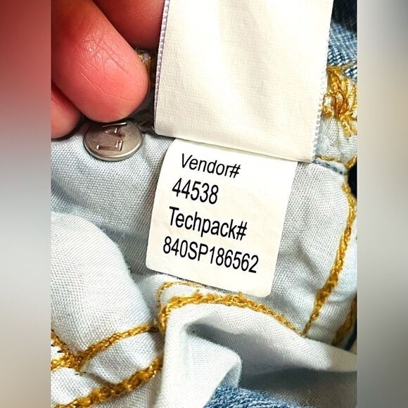 PACSUN Women’s Size 28 Embroidered Medium Wash Denim Mini Skirt • Raw Edge Hem - Picture 14 of 15